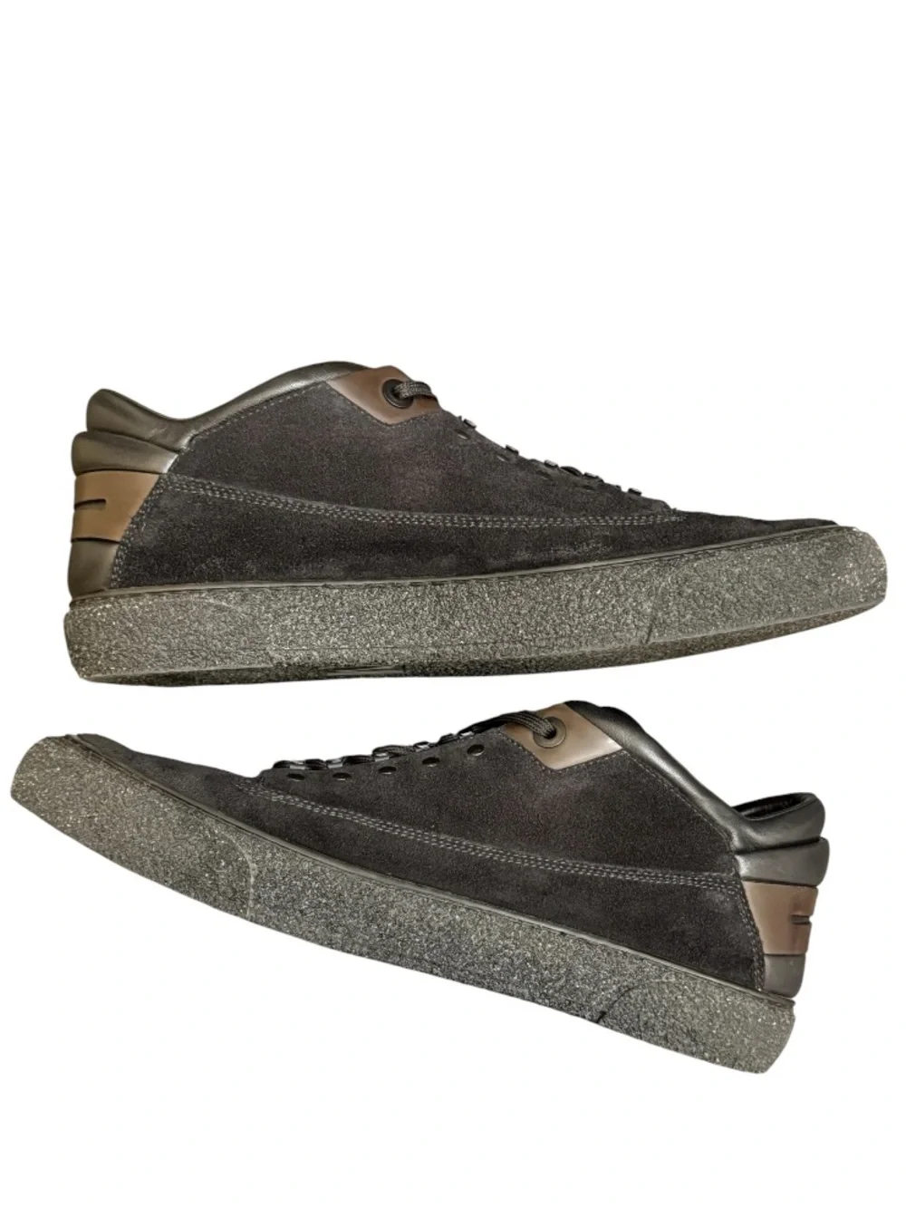 LOUIS VUITTON - BLACK SUEDE LEATHER  “RUGGED” LOW TOP SNEAKERS
